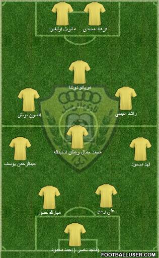 Al-Wasl 5-3-2 football formation
