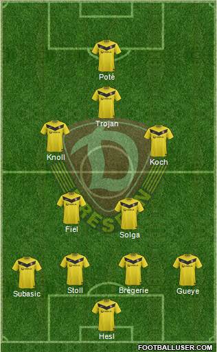 SG Dynamo Dresden 3-4-2-1 football formation
