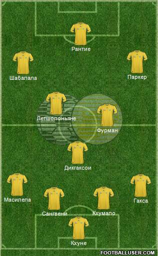 South Africa 4-3-3 football formation