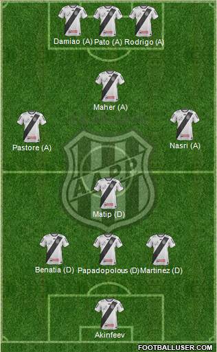 AA Ponte Preta 3-4-3 football formation