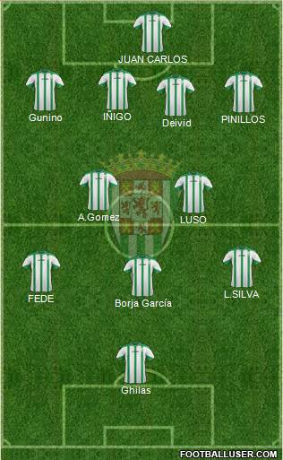 Córdoba C.F., S.A.D. 3-4-3 football formation