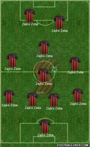 FK Sloboda Tuzla 4-4-2 football formation
