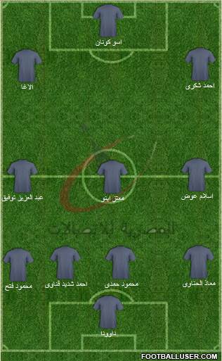 Telecom Egypt 5-3-2 football formation