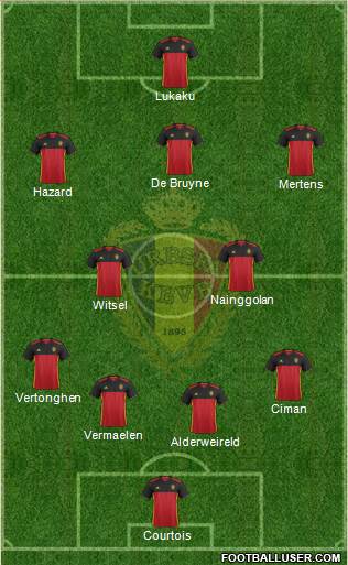 Belgium 4-1-4-1 football formation