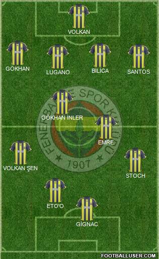 Fenerbahçe SK Formation 2010