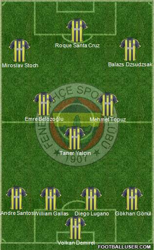 Fenerbahçe SK Formation 2010