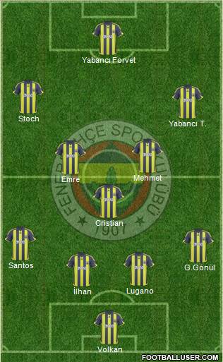 Fenerbahçe SK Formation 2010