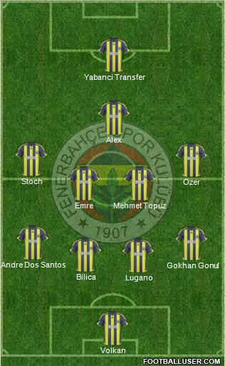 Fenerbahçe SK Formation 2010