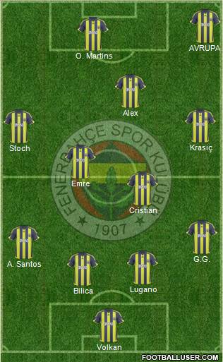 Fenerbahçe SK Formation 2010