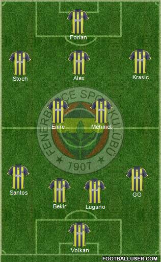 Fenerbahçe SK Formation 2010