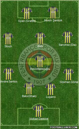 Fenerbahçe SK Formation 2010