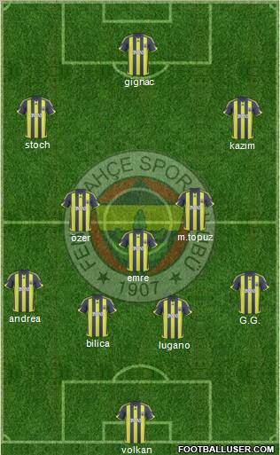 Fenerbahçe SK Formation 2010