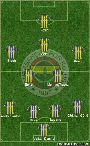 Fenerbahçe SK Formation 2010