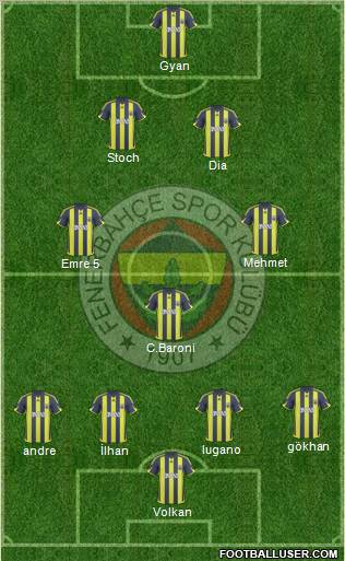 Fenerbahçe SK Formation 2010