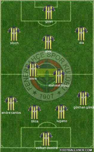 Fenerbahçe SK Formation 2010