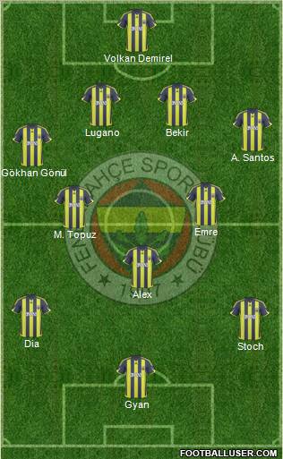 Fenerbahçe SK Formation 2010