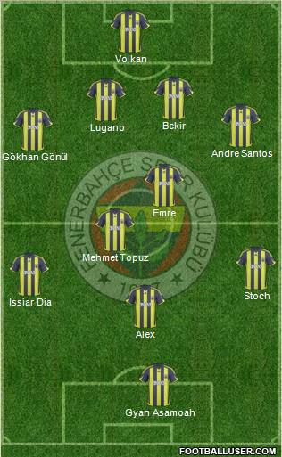 Fenerbahçe SK Formation 2010