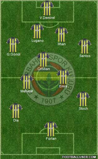 Fenerbahçe SK Formation 2010