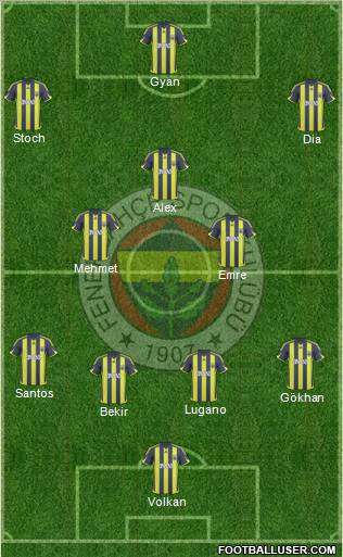 Fenerbahçe SK Formation 2010