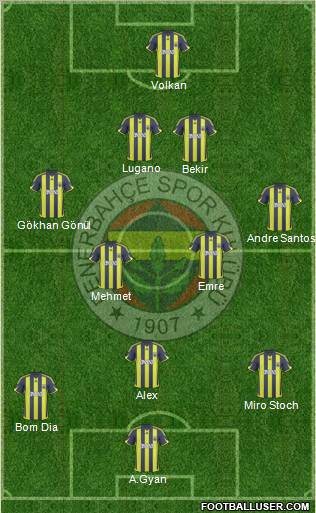 Fenerbahçe SK Formation 2010