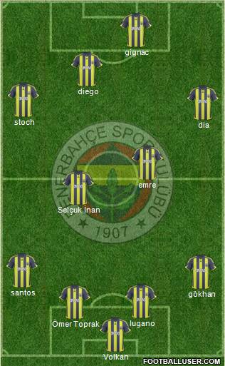 Fenerbahçe SK Formation 2010