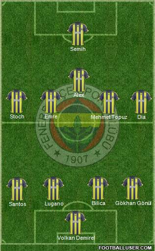 Fenerbahçe SK Formation 2010