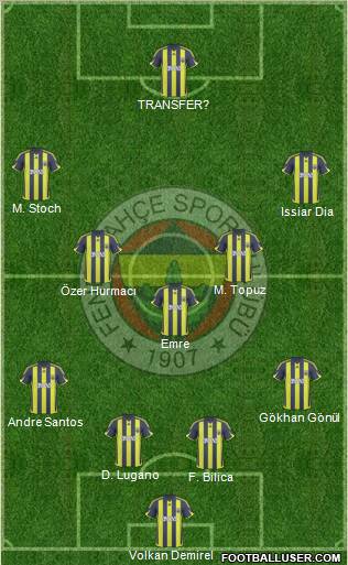 Fenerbahçe SK Formation 2010