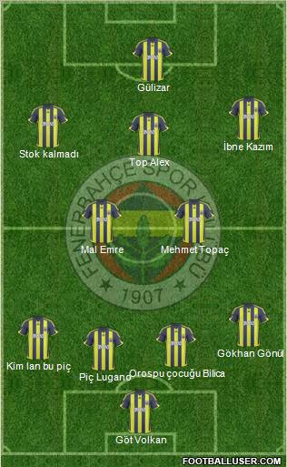 Fenerbahçe SK Formation 2010