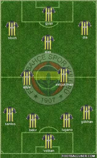 Fenerbahçe SK Formation 2010