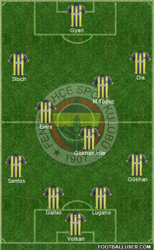 Fenerbahçe SK Formation 2010