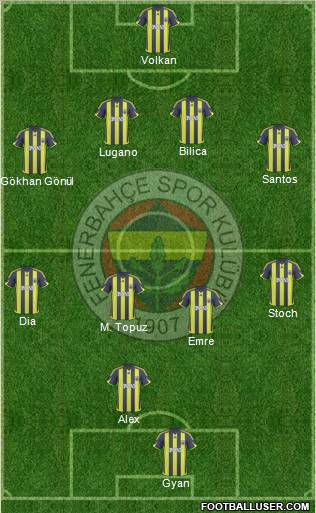 Fenerbahçe SK Formation 2010