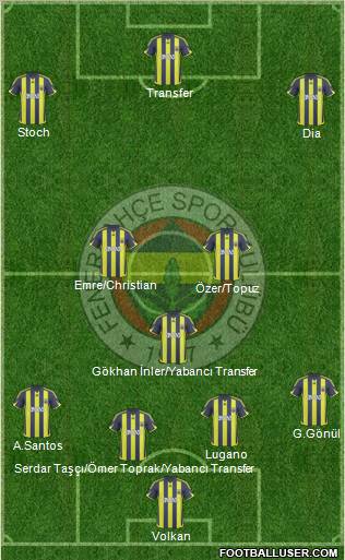 Fenerbahçe SK Formation 2010