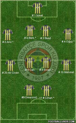 Fenerbahçe SK Formation 2010