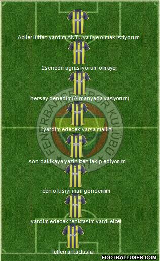 Fenerbahçe SK Formation 2010