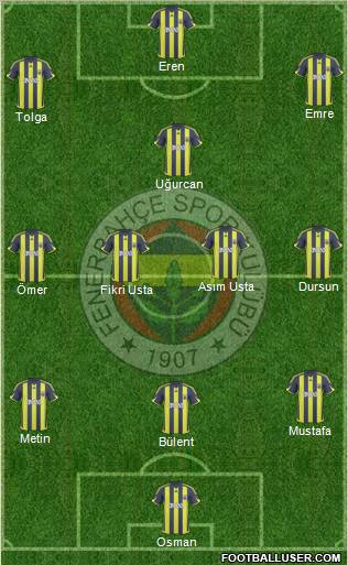 Fenerbahçe SK Formation 2010