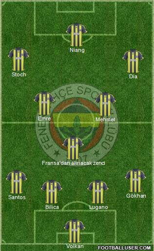 Fenerbahçe SK Formation 2010