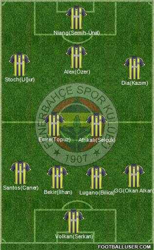 Fenerbahçe SK Formation 2010