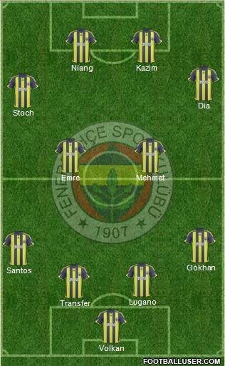 Fenerbahçe SK Formation 2010