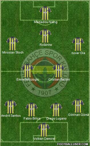 Fenerbahçe SK Formation 2010