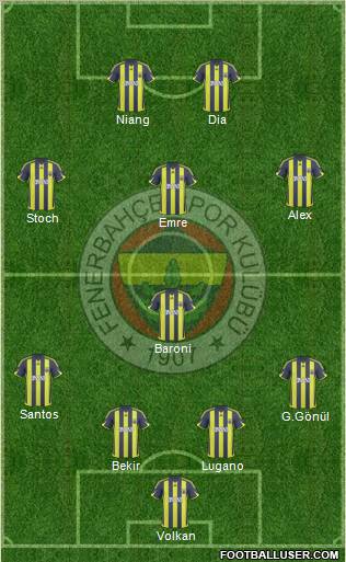 Fenerbahçe SK Formation 2010