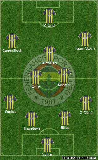 Fenerbahçe SK Formation 2010