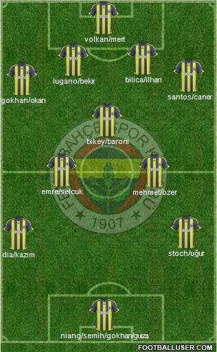 Fenerbahçe SK Formation 2010