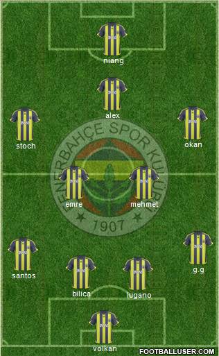 Fenerbahçe SK Formation 2010