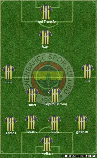 Fenerbahçe SK Formation 2010