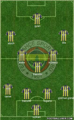 Fenerbahçe SK Formation 2010