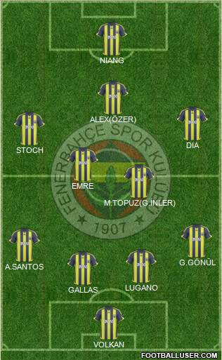 Fenerbahçe SK Formation 2010