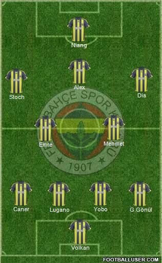 Fenerbahçe SK Formation 2010