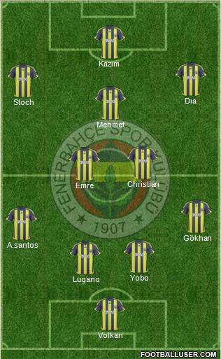 Fenerbahçe SK Formation 2010