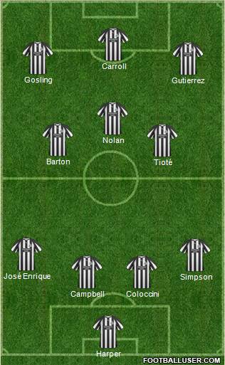 Newcastle United Formation 2010