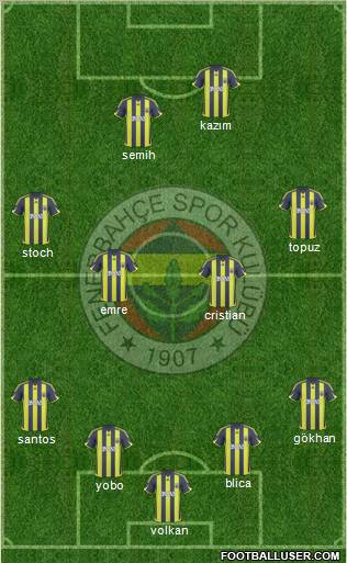 Fenerbahçe SK Formation 2010